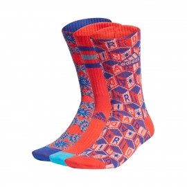 Adidas X Farm Rio Crew 3 Ζευγη Unisex Καλτσες Πορτοκαλι - Πολυχρωμο