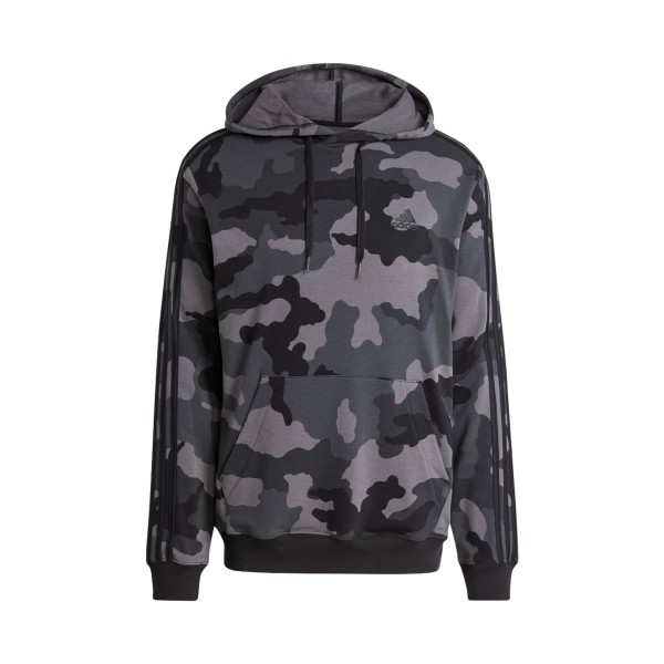 Adidas Sportswear Hooded Camo All Over Print Ανδρικη Φουτερ Μαυρο - Γκρι