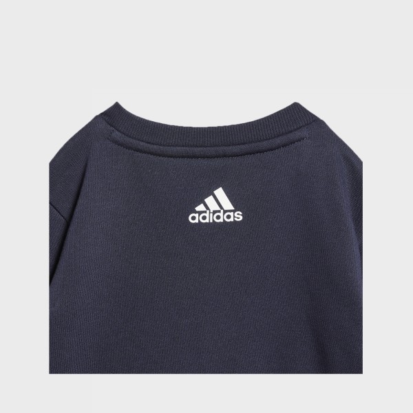 Adidas Sportswear Fleece Chest Logo Classic Βρεφικο Σετ Ρουχων Μπλε - Γκρι