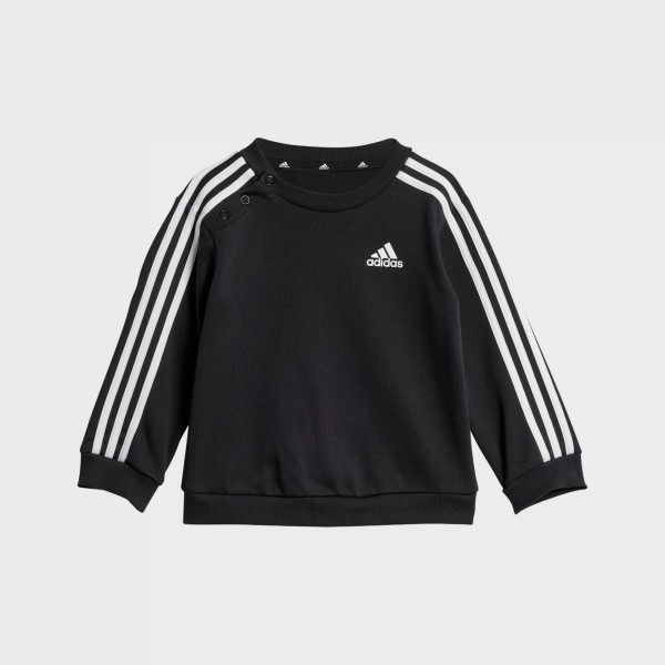 Adidas Sportwear 3 Stripes Crew Neck Βρεφικο Σετ Ρουχων Μαυρο - Γκρι