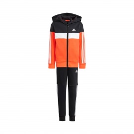 Adidas Sportwear 3 Stripes Tiberio Colorblock Παιδικο Σετ Μαυρο - Πορτοκαλι