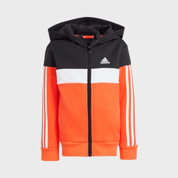 Adidas Sportwear 3 Stripes Tiberio Colorblock Παιδικο Σετ Μαυρο - Πορτοκαλι