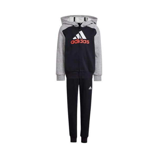 Adidas Sportwear Brand Love Fleece Hooded Παιδικο Σετ Ρουχων Γκρι - Μαυρο 