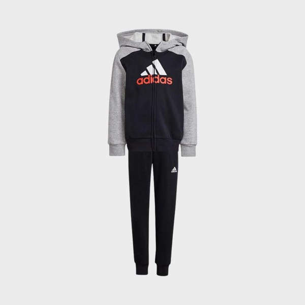 Adidas Sportwear Brand Love Fleece Hooded Παιδικο Σετ Ρουχων Γκρι - Μαυρο 