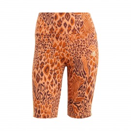 Adidas X Farm Rio Biker Tights Oasis Night Γυναικειο Ποδηλατικο Κολαν Πορτοκαλι