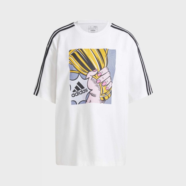 Adidas Sportswear Gallery 3 Stripes Graphic Γυναικεια Μπλουζα Λευκη