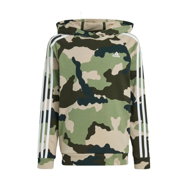 Adidas Essentials Allover Print Camo Hooded Εφηβικη Φουτερ Πρασινη