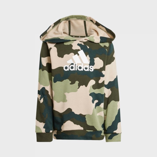 Adidas Sportwear Hooded All Over Camo Print Παιδικο Σετ Ρουχων Πρασινο