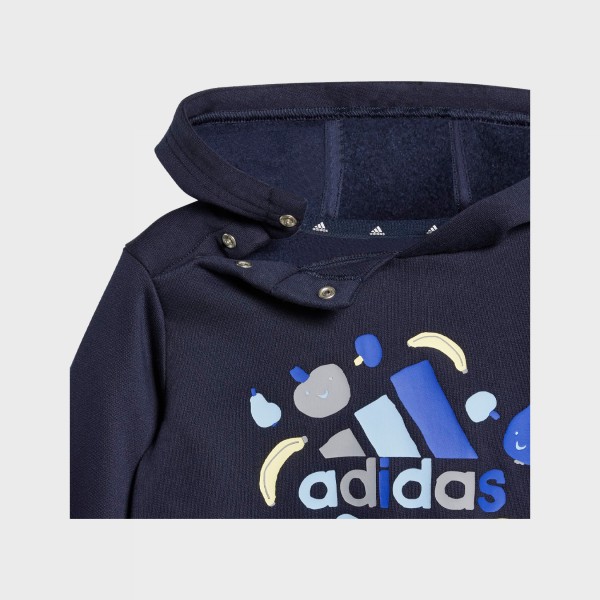 Adidas Sportswear 3 Stripes Fruit AOP Βρεφικο Σετ Ρουχων Μπλε 