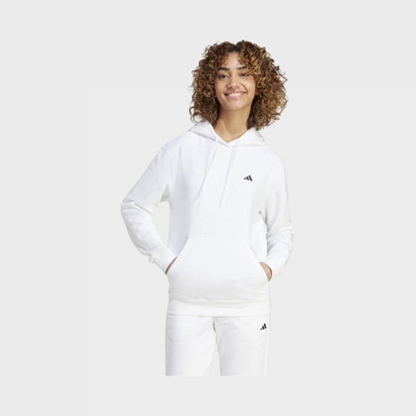 Adidas Sportswear Feel Cozy Hooded Small Logo Γυναικειo Φουτερ Λευκη