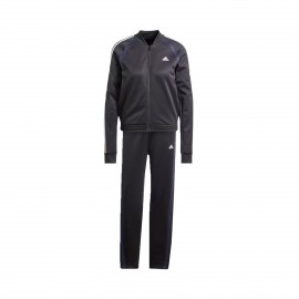 Adidas Sportswear Team Sport Tracksuit 3 Stripes Modern Γυναικειο Σετ Φορμες Μαυρο