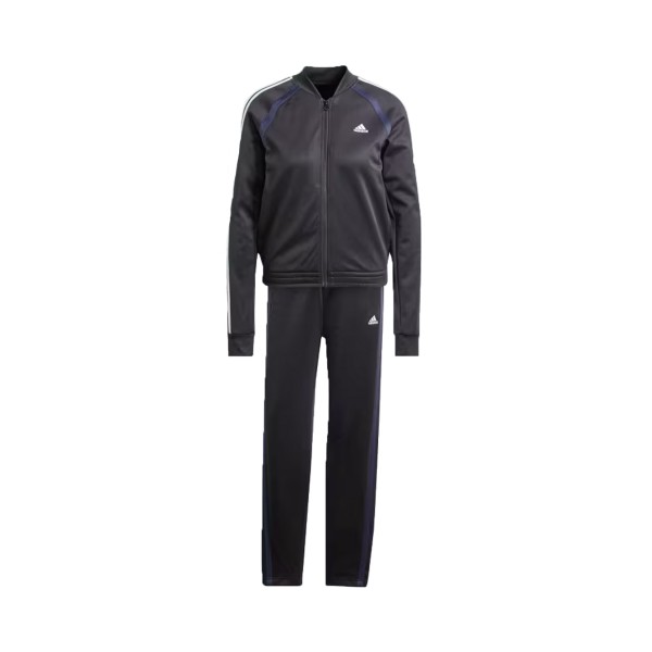 Adidas Sportswear Team Sport Tracksuit 3 Stripes Modern Γυναικειο Σετ Φορμες Μαυρο