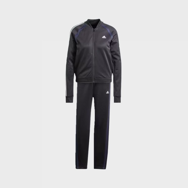 Adidas Sportswear Team Sport Tracksuit 3 Stripes Modern Γυναικειο Σετ Φορμες Μαυρο