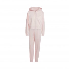 Adidas Energize Tracksuit Hooded Loose Fit 3 Stripes Γυναικειο Σετ Φορμες Ροζ