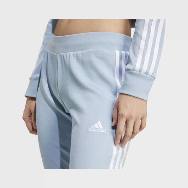 Adidas Sportswear Glam 3 Stripes Hooded Wide Leg Γυναικειο Σετ Γαλαζιο