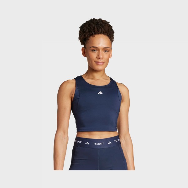 Adidas Performance Aeroready Training Crop Γυναικεια Αμανικη Μπλουζα Μπλε