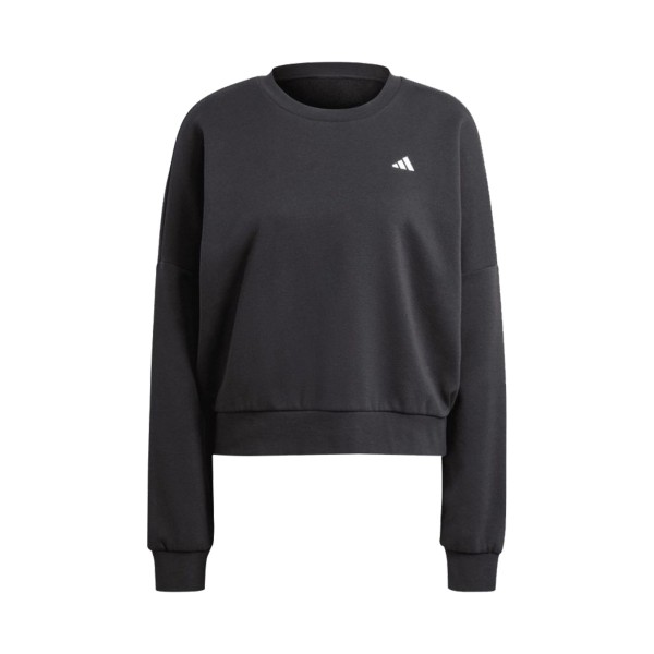 Adidas Essentials Small Logo Feel Cozy Sweattshirt Γυναικειο Φουτερ Μαυρο