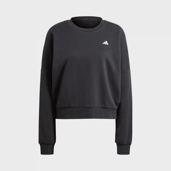 Adidas Essentials Small Logo Feel Cozy Sweattshirt Γυναικειο Φουτερ Μαυρο