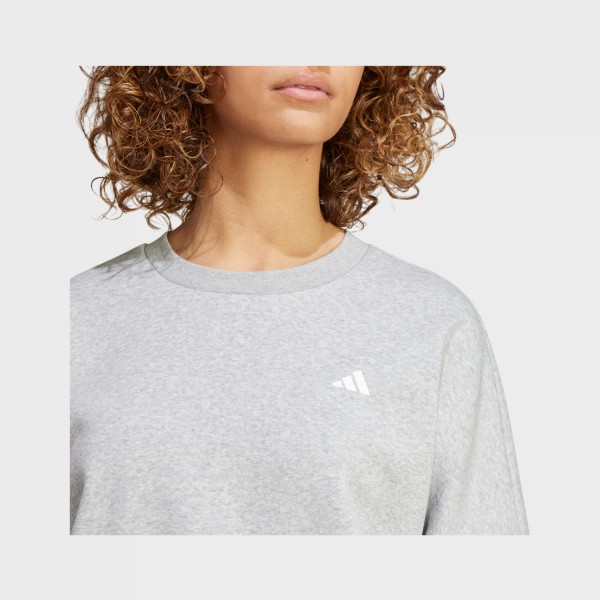 Adidas Essentials Small Logo Feel Cozy Sweattshirt Γυναικειο Φουτερ Γκρι