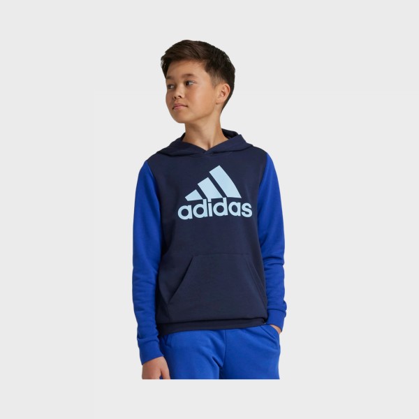 Adidas Sportswear Hooded Big Chest Logo Εφηβικο Φουτερ Μπλε