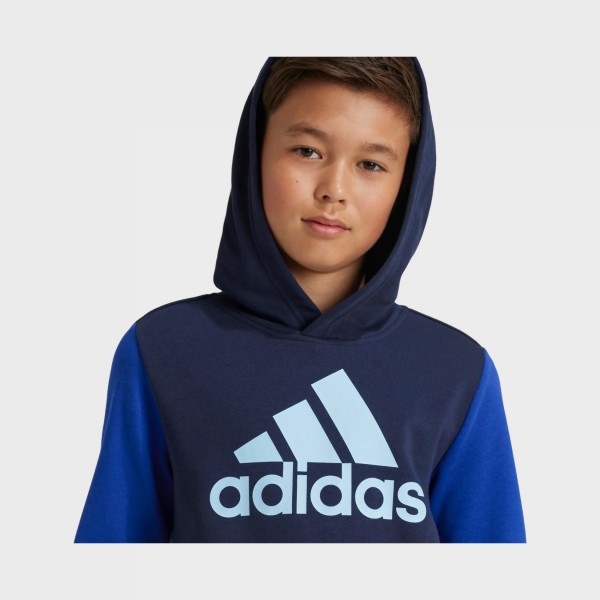 Adidas Sportswear Hooded Big Chest Logo Εφηβικο Φουτερ Μπλε