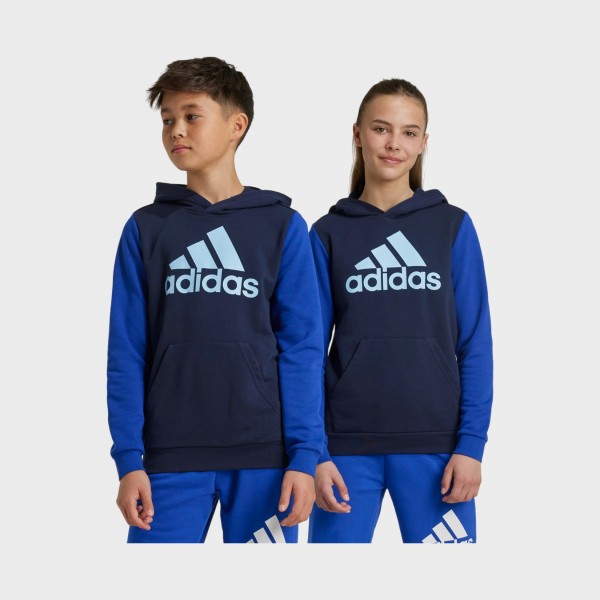 Adidas Sportswear Hooded Big Chest Logo Εφηβικο Φουτερ Μπλε