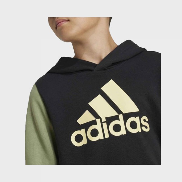 Adidas Sportswear Essentials Big Logo Hooded Εφηβικη Φουτερ Πρασινο - Μαυρο