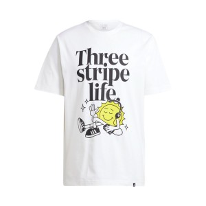 Adidas Sportwear Positivity Graphic Life Front Ανδρικη Μπλουζα Λευκη