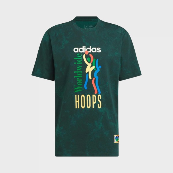 Adidas Worldwide Hoops AOP Graphic Ανδρικη Μπλουζα Πρασινη