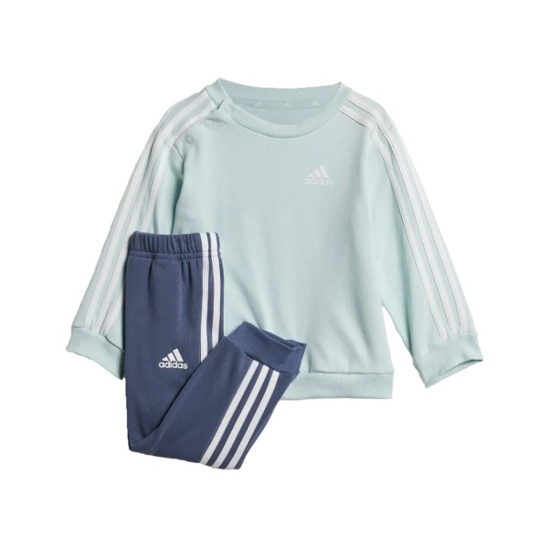 Adidas Essentials 2 Stripes Crew Neck Βρεφικο Σετ Ρουχων Μπλε - Γαλαζιο