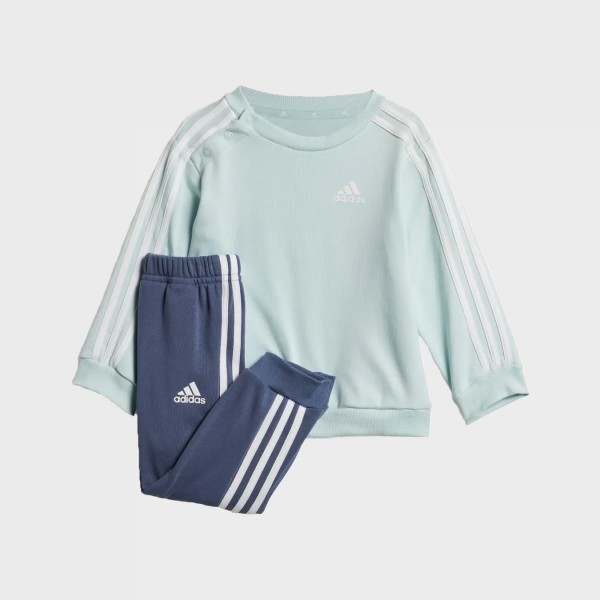 Adidas Essentials 2 Stripes Crew Neck Βρεφικο Σετ Ρουχων Μπλε - Γαλαζιο