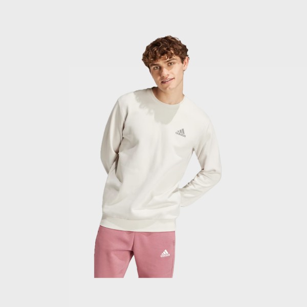 Adidas Sportswear Feel Cozy Chest Logo Crew Neck Ανδρικη Μπλουζα Ιβουαρ