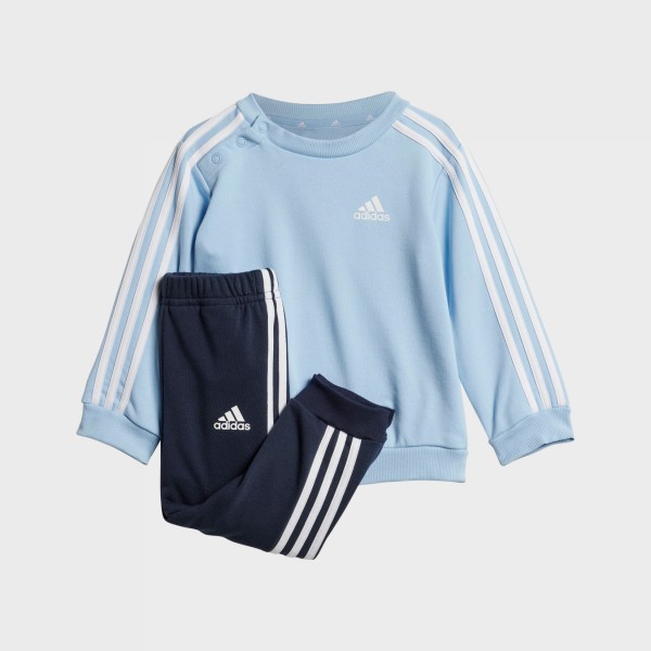 Adidas Sportwear 3 Stripes Crew Neck Βρεφικο Σετ Ρουχων Γαλαζιο - Μαυρο