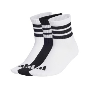 Adidas Performance Training Stripes 3 Ζευγη Unisex Καλτσες Λευκο - Μαυρο