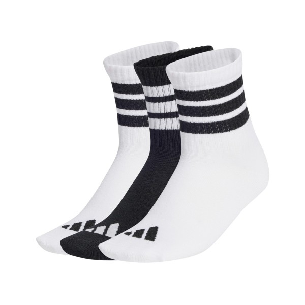 Adidas Performance Training Stripes 3 Ζευγη Unisex Καλτσες Λευκο - Μαυρο