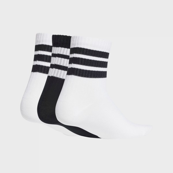 Adidas Performance Training Stripes 3 Ζευγη Unisex Καλτσες Λευκο - Μαυρο