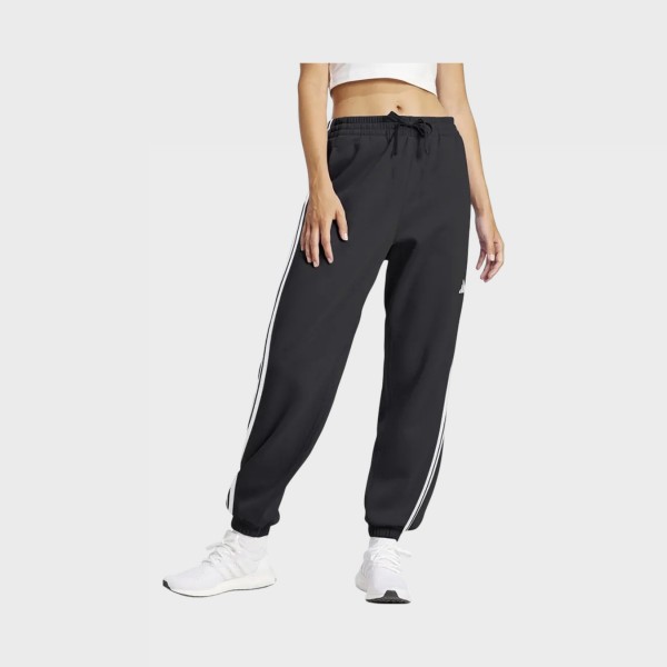 Adidas Sportswear 3 stripes French Terry Cuffed Γυναικειο Παντελονι Μαυρο