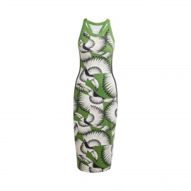 Adidas X Farm Premium All Over Prints Sleeveless Long Γυναικειο Φορεμα Πρασινο