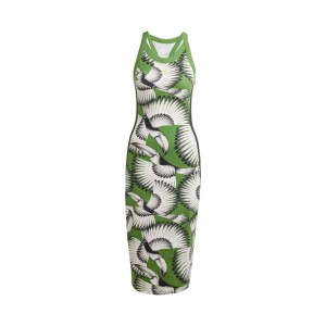 Adidas X Farm Premium All Over Prints Sleeveless Long Γυναικειο Φορεμα Πρασινο