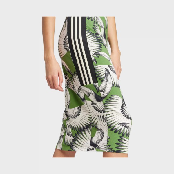 Adidas X Farm Premium All Over Prints Sleeveless Long Γυναικειο Φορεμα Πρασινο