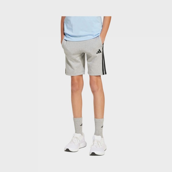 Adidas Essentials 3 Stripes Knee Length Εφηβικη Βερμουδα Γκρι - Μαυρο