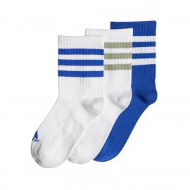 Adidas Performance Crew 3 Ζευγη Εφηβικες Καλτσες Λευκο - Μπλε