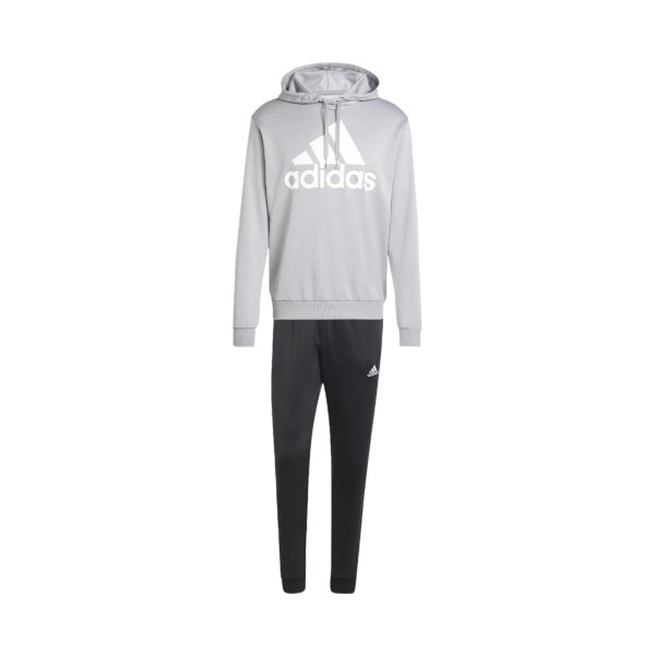 Adidas Sportswear French Terry Hooded Logo Ανδρικο Σετ Ρουχων Μαυρο - Γκρι