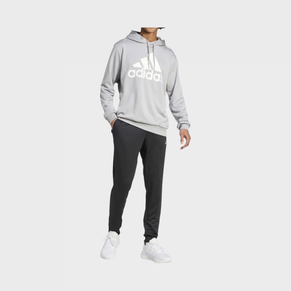 Adidas Sportswear French Terry Hooded Logo Ανδρικο Σετ Ρουχων Μαυρο - Γκρι