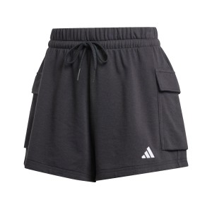 Adidas Essentials Small Logo Cargo French Terry Γυναικειο Σορτς Μαυρο