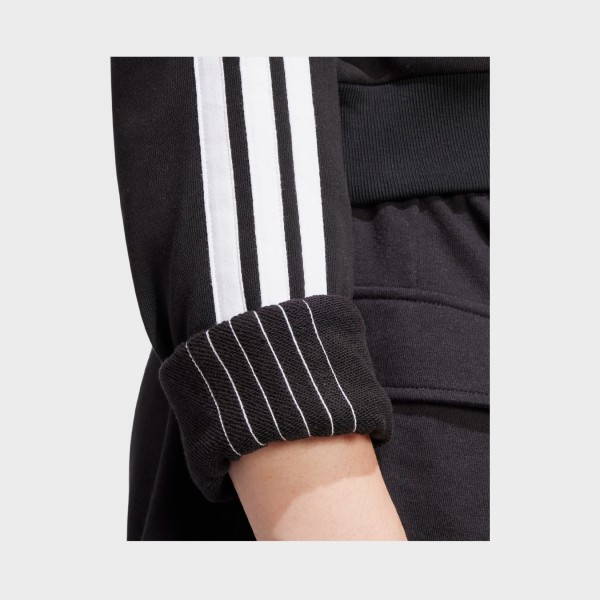 Adidas Sportswear 3 Bar Logo Stripes Hooded Γυναικεια Φουτερ Μαυρη