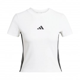 Adidas Sportswear Baby 3 Stripes Slim Fit Γυναικεια Μπλουζα Λευκη
