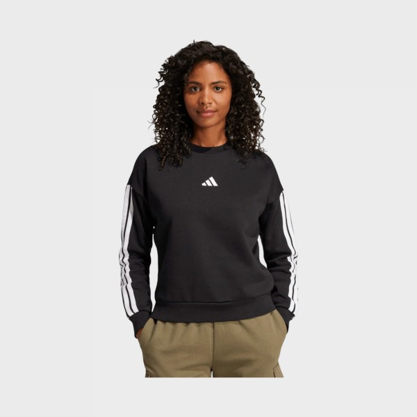 Adidas Sportswear 3 Stripes Sleeve Fleece Γυναικεια Φουτερ Μαυρη