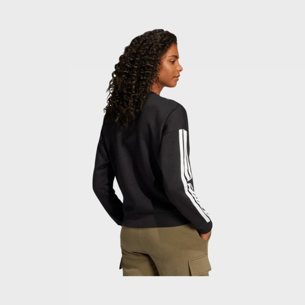 Adidas Sportswear 3 Stripes Sleeve Fleece Γυναικεια Φουτερ Μαυρη