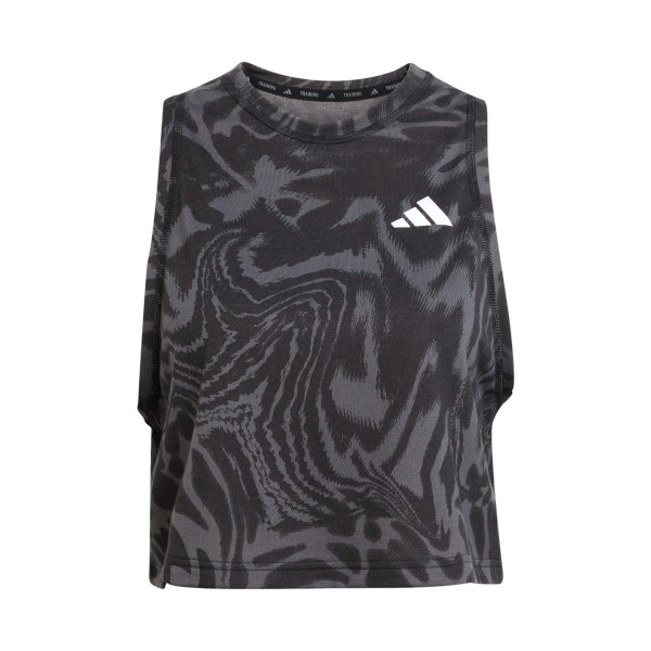 Adidas Train Essentials We Small AOP Animal Γυναικεια Αμανικη Μπλουζα Μαυρο - Γκρι